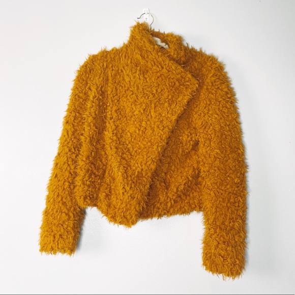 Vero Moda Jackets & Blazers - Vero Moda Mustard Yellow Teddy Coat with Pockets